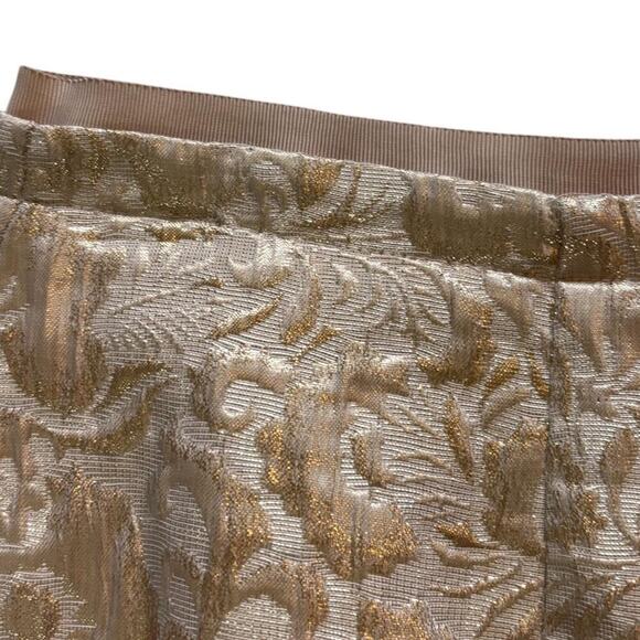 Loft Cream/Gold Mini Pencil Skirt Zipper Detailed Floral Fabric - Picture 2 of 5